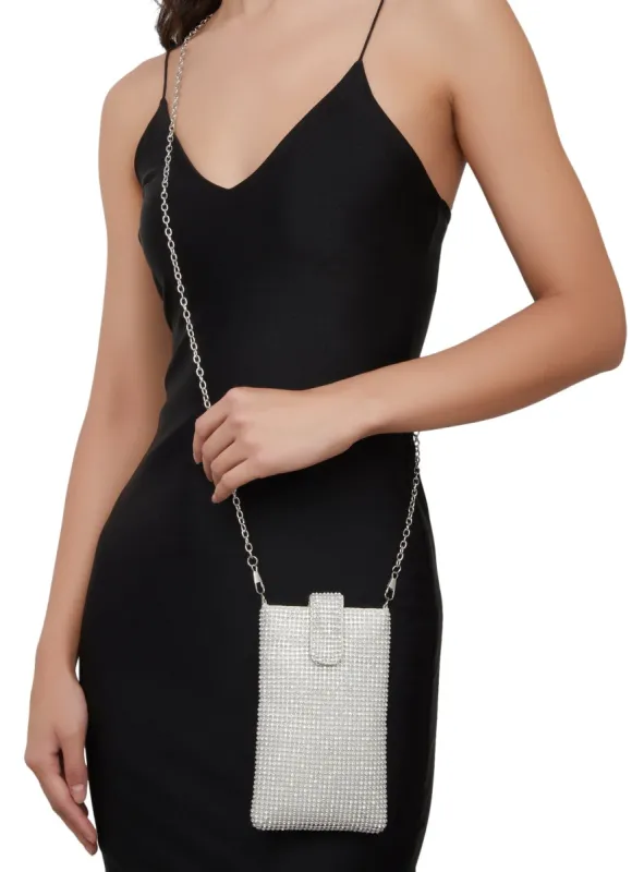 Rhinestone Embellished Crossbody Pouch Bag sold by Rainbow