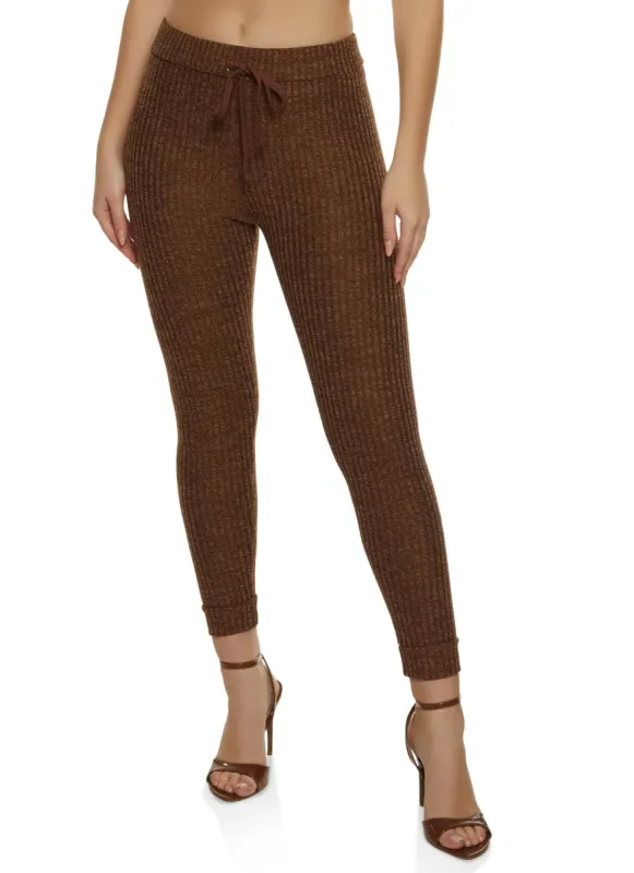 Ribbed Drawstring Leggings sold by Rainbow