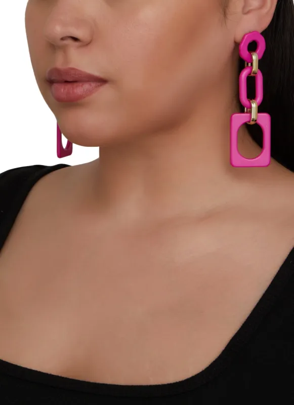 Chunky Geometric Drop Earrings sold by Rainbow