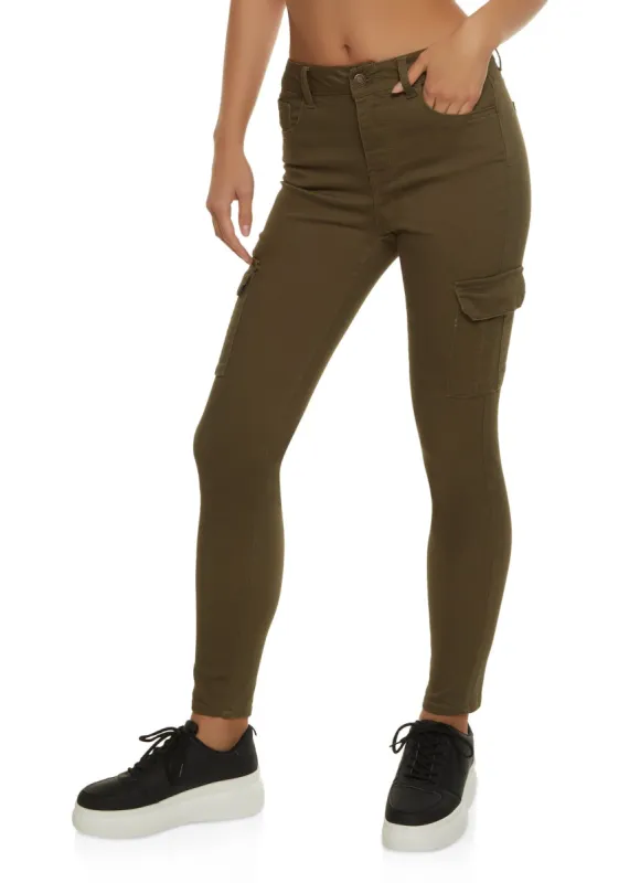 Twill Skinny Cargo Pants sold by Rainbow