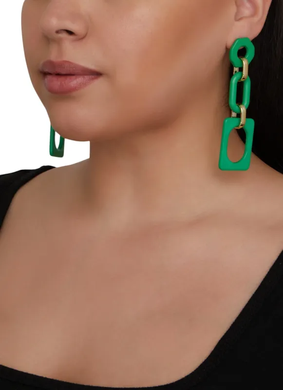 Chunky Geometric Drop Earrings sold by Rainbow