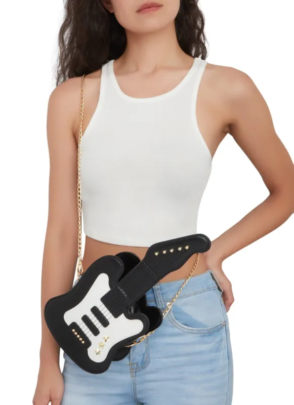 Faux Leather Guitar Crossbody Bag sold by Rainbow