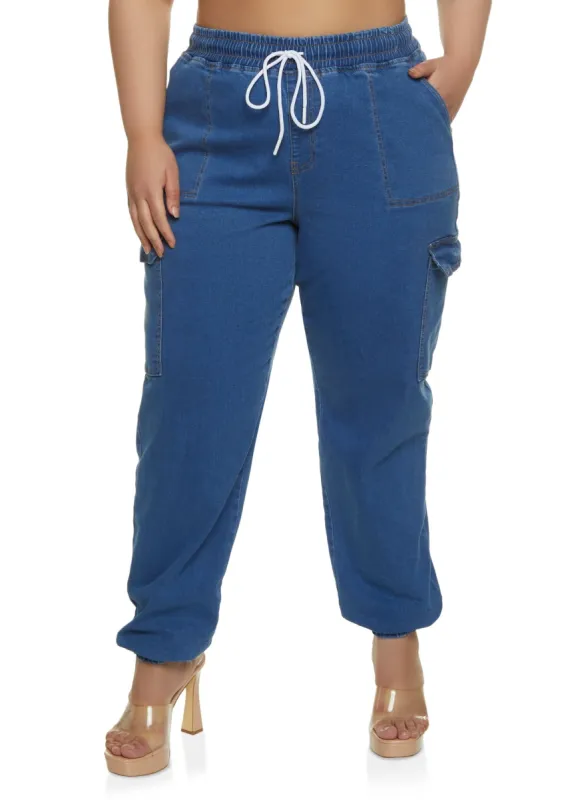 Plus Size WAX Denim Joggers sold by Rainbow