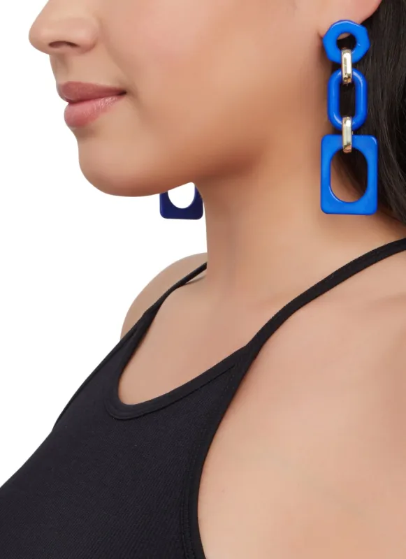 Chunky Geometric Drop Earrings sold by Rainbow