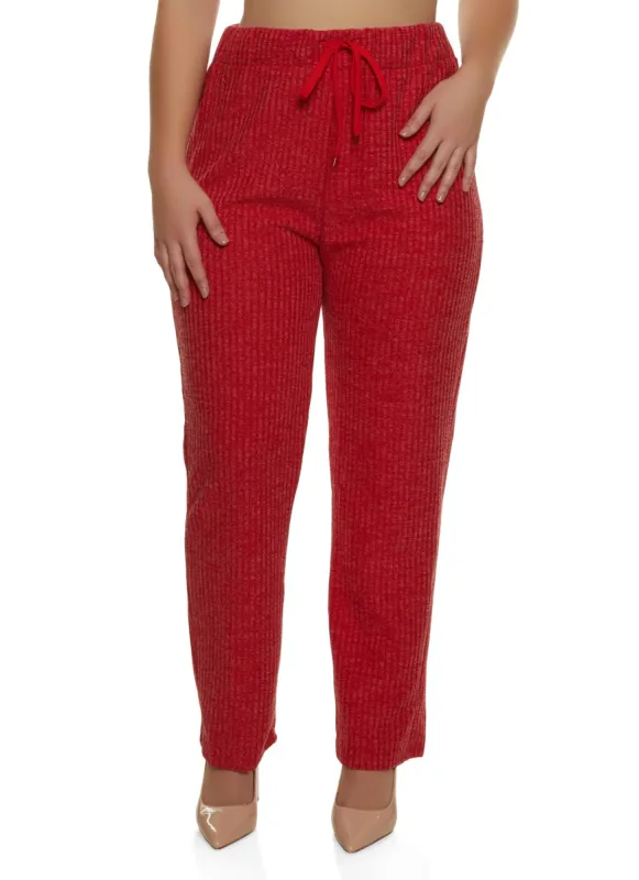 Plus Size Ribbed Wide Leg Pants sold by Rainbow