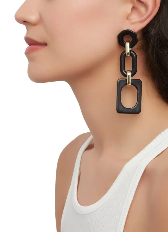 Chunky Geometric Drop Earrings sold by Rainbow