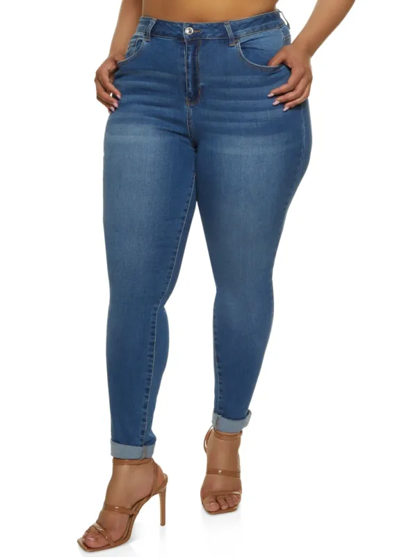 Plus Size WAX High Waist Skinny Jeans sold by Rainbow