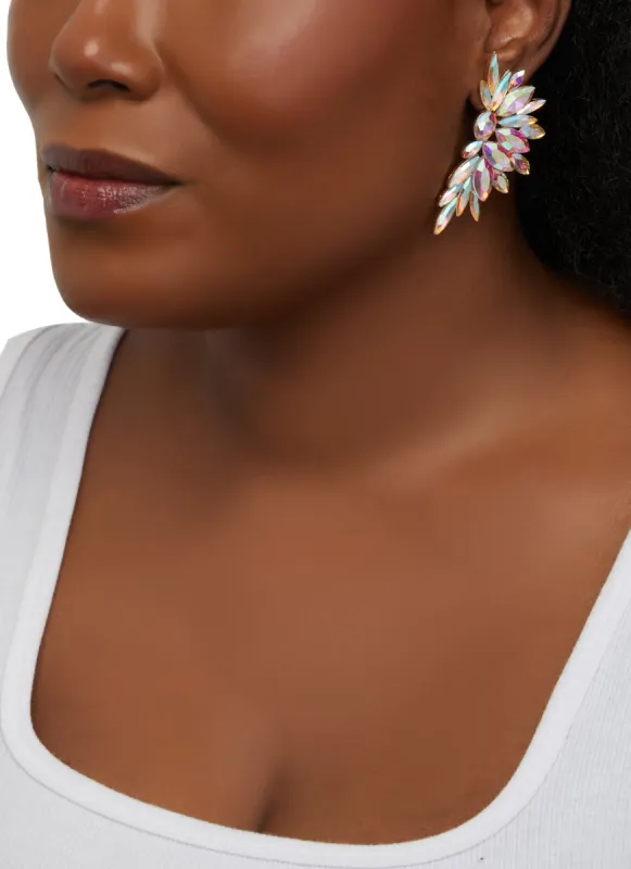 Rhinestone Tassel Ear Climber Earrings sold by Rainbow