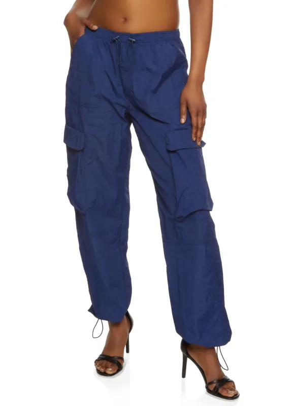 Nylon Drawstring Hem Cargo Pants sold by Rainbow