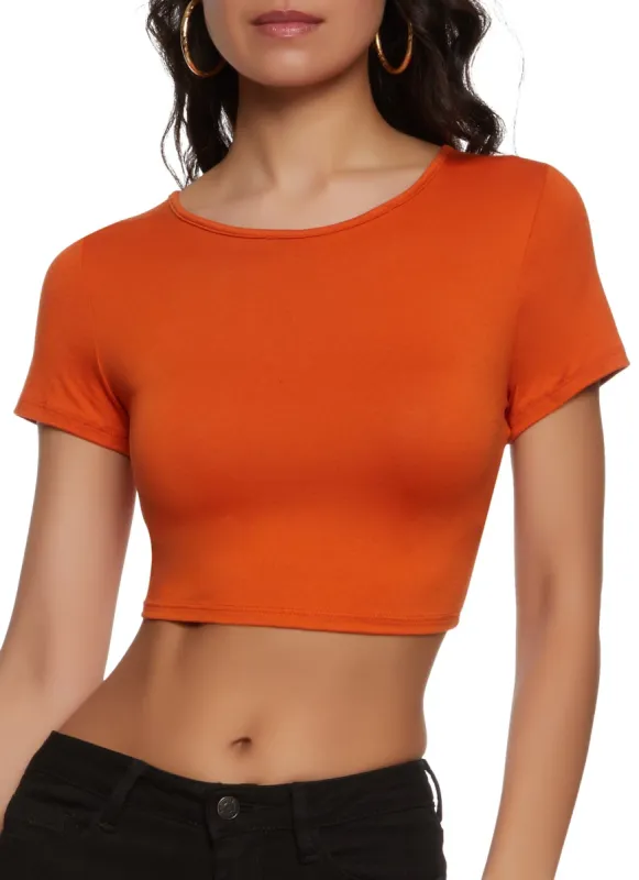 Lace Up Open Back Crop Top sold by Rainbow