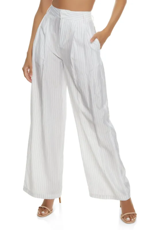 Pin Stripe High Waisted Wide Leg Pants sold by Rainbow