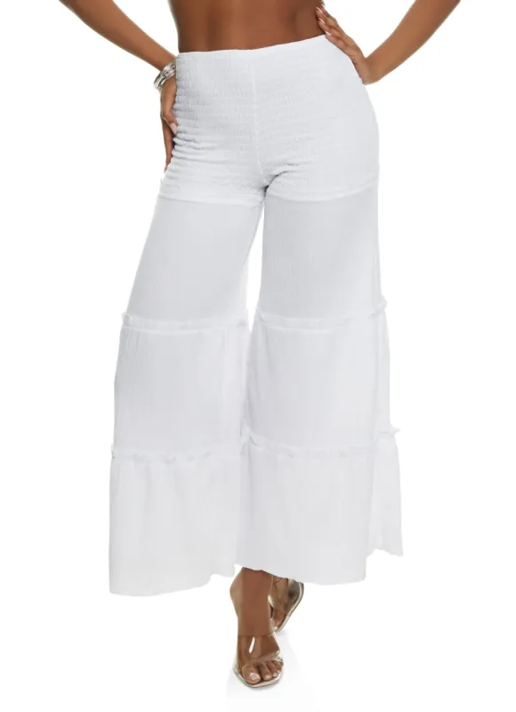 Smocked Tiered Palazzo Pants sold by Rainbow