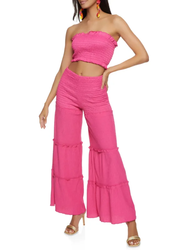 Textured Knit Smocked Tube Top sold by Rainbow