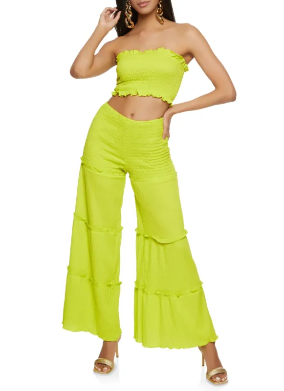 Textured Knit Smocked Tube Top sold by Rainbow