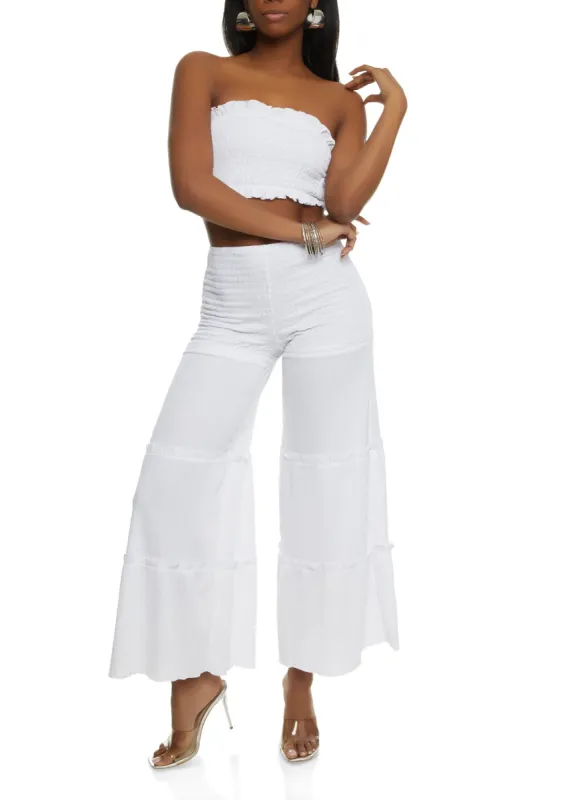 Textured Knit Smocked Tube Top sold by Rainbow