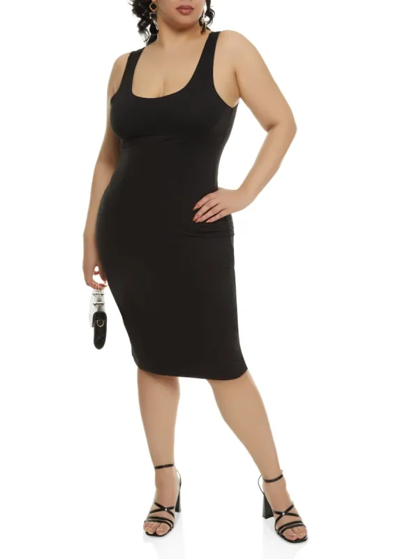 Plus Size Basic Midi Tank Dress sold by Rainbow
