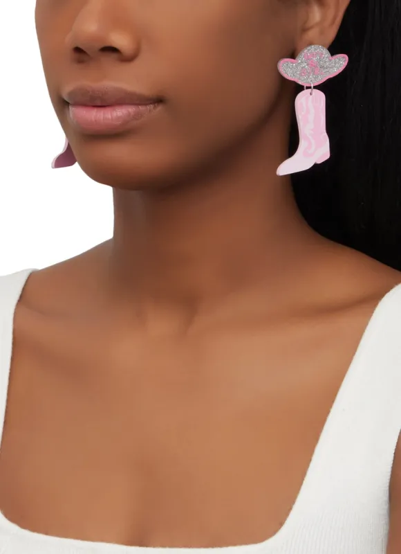 Lets Go Girl Cowboy Drop Earrings sold by Rainbow