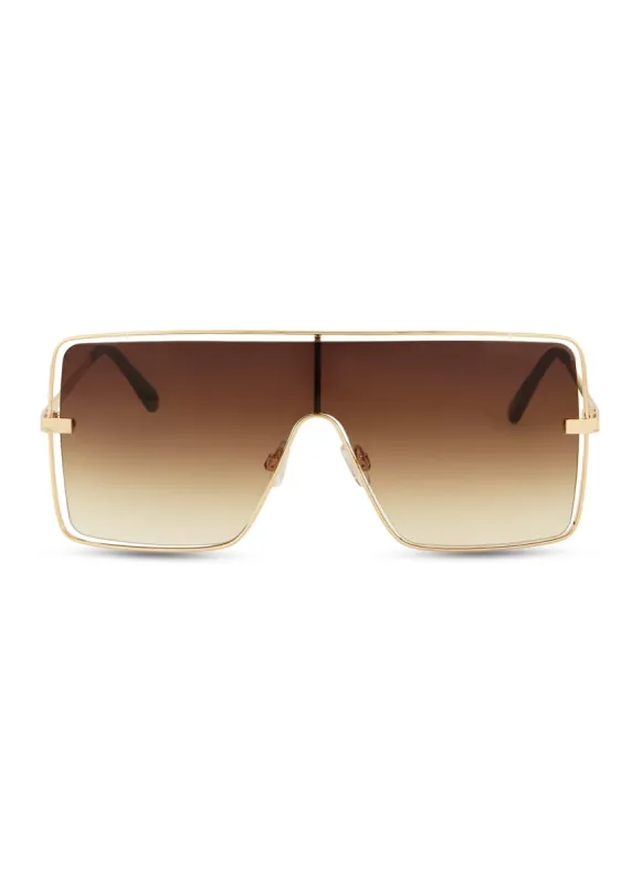 Squared Aviator Shield Sunglasses sold by Rainbow