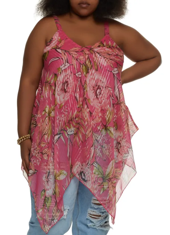 Plus Size Floral Sleeveless Top sold by Rainbow