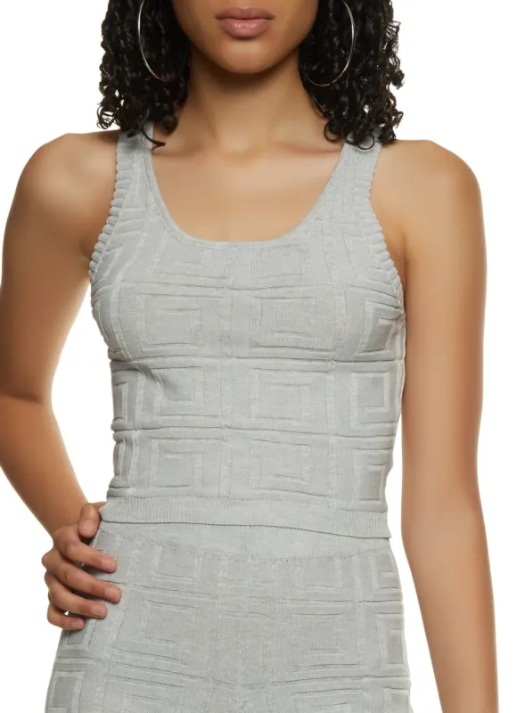 Greek Key Knit Crop Top sold by Rainbow