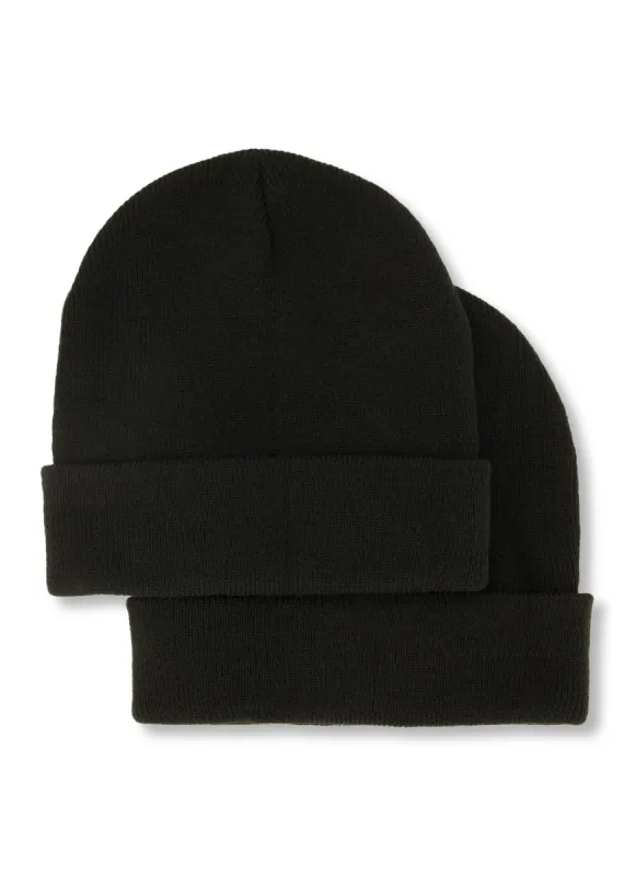 Ribbed Cuff Beanie 2 Pack sold by Rainbow