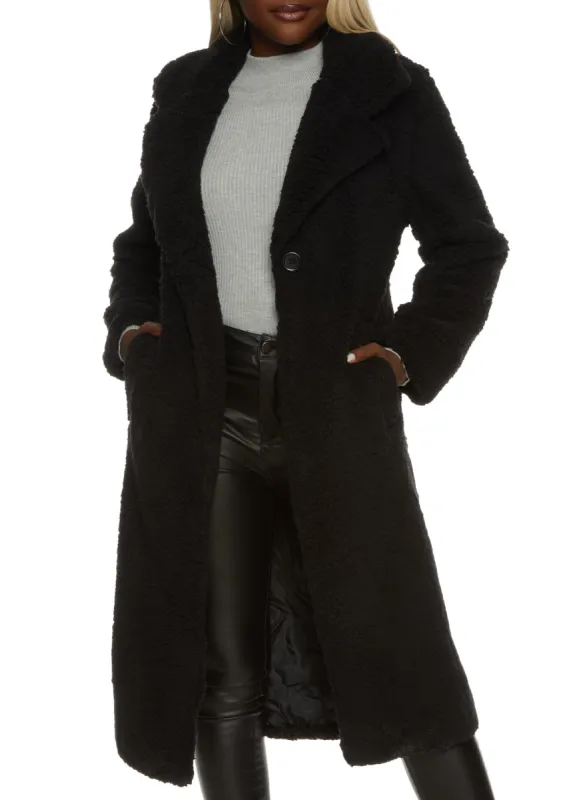 Solid Sherpa Teddy Coat sold by Rainbow