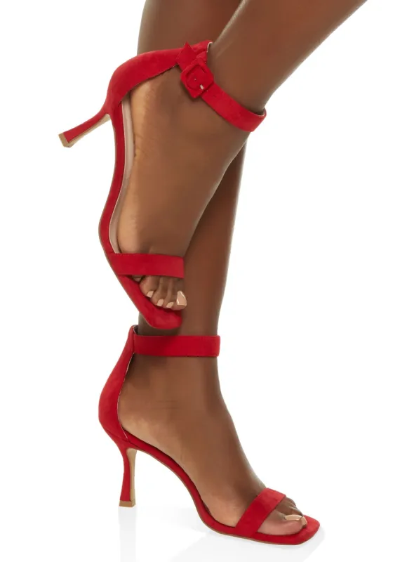 Square Toe Ankle Strap Mid Heel Sandals sold by Rainbow