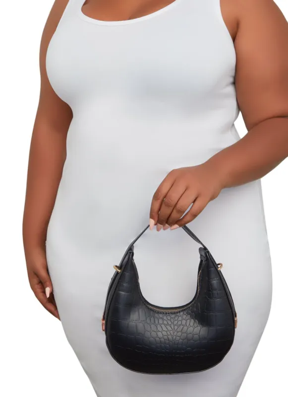 Faux Croc Mini Hobo Bag sold by Rainbow