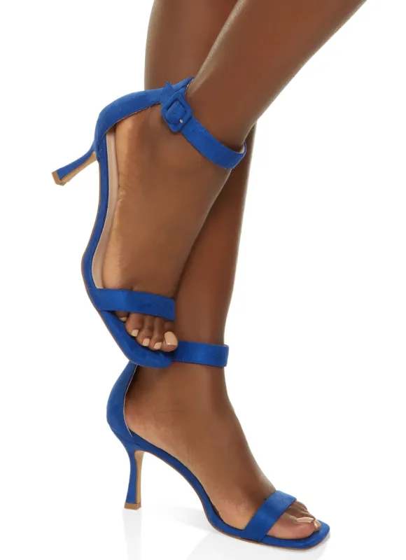 Square Toe Ankle Strap Mid Heel Sandals sold by Rainbow