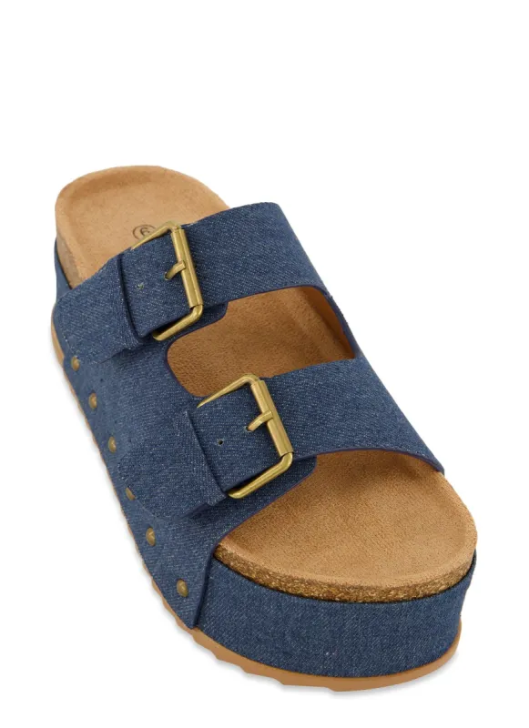 Cork Footbed Platform Slide Sandals sold by Rainbow