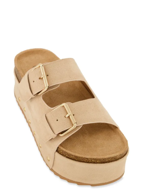 Cork Footbed Platform Slide Sandals sold by Rainbow