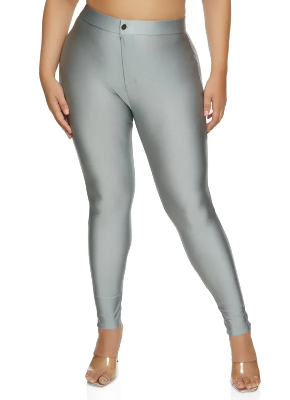 Plus Size Spandex Zip Front Skinny Pants sold by Rainbow