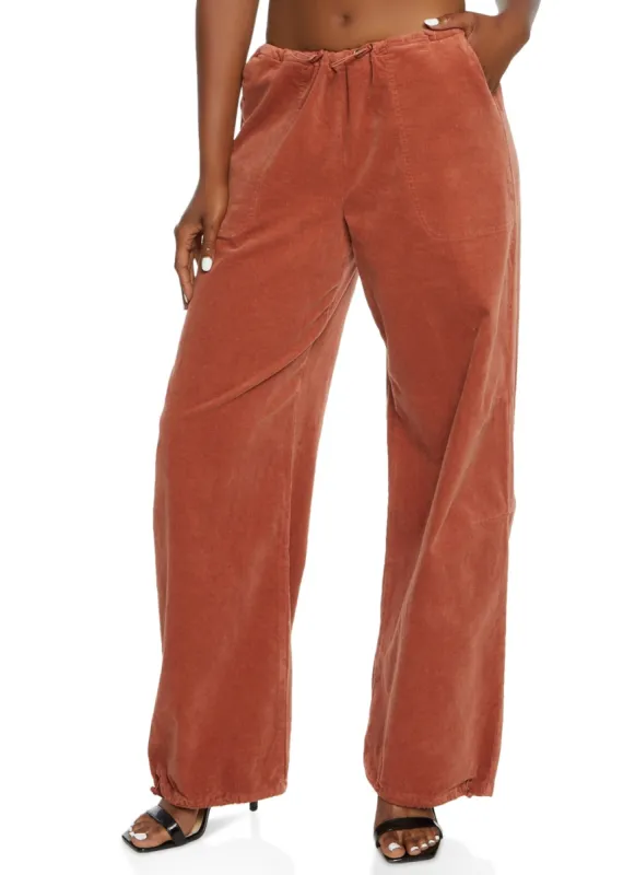 Corduroy Toggle Drawstring Parachute Pants sold by Rainbow