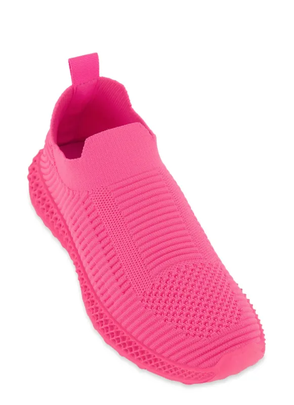 Textured Knit Pull Tab Sneakers sold by Rainbow