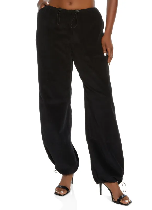 Corduroy Toggle Drawstring Parachute Pants sold by Rainbow