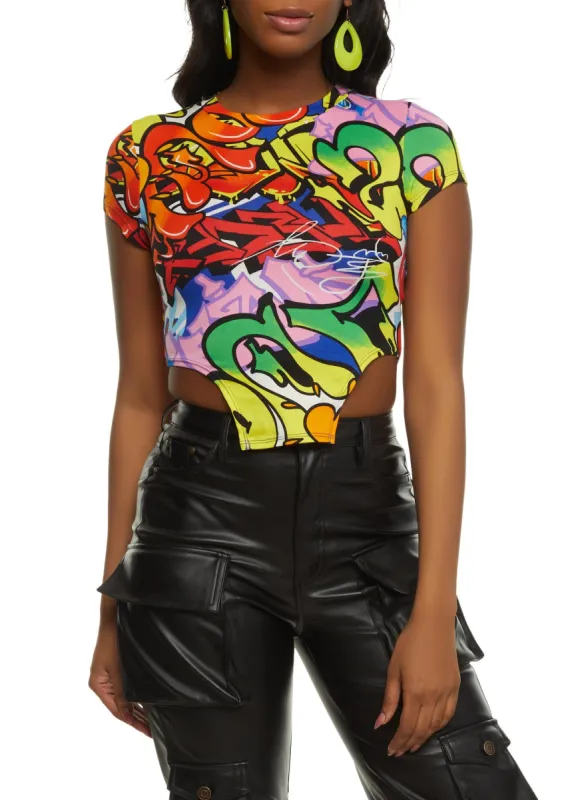 Graffiti Crop Top sold by Rainbow