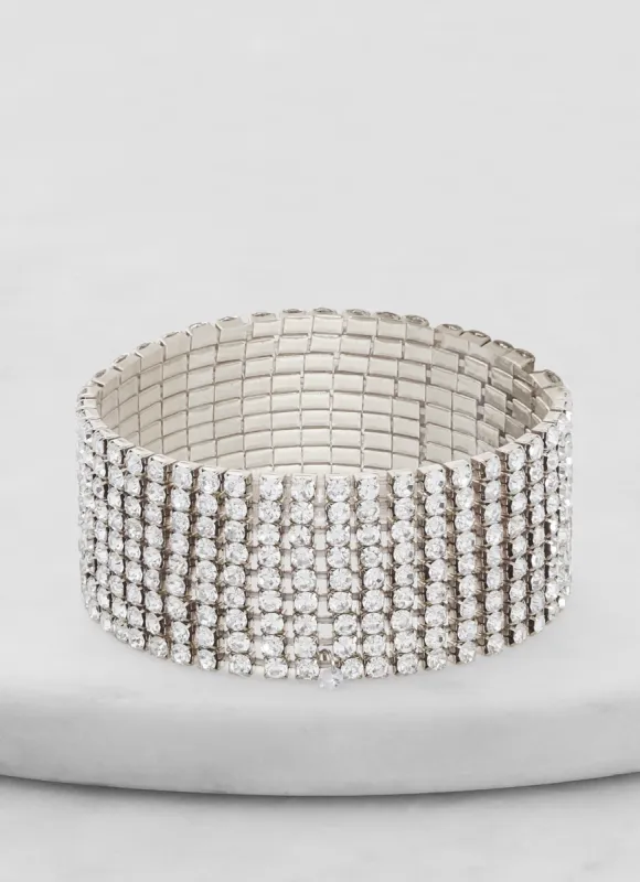 Rhinestone Studded Stretch Bracelet sold by Rainbow