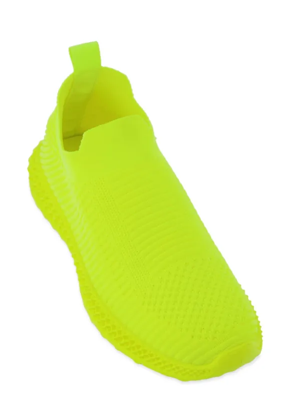 Textured Knit Pull Tab Sneakers sold by Rainbow