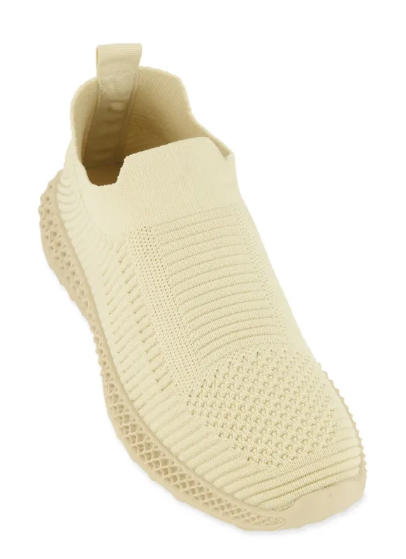 Textured Knit Pull Tab Sneakers sold by Rainbow