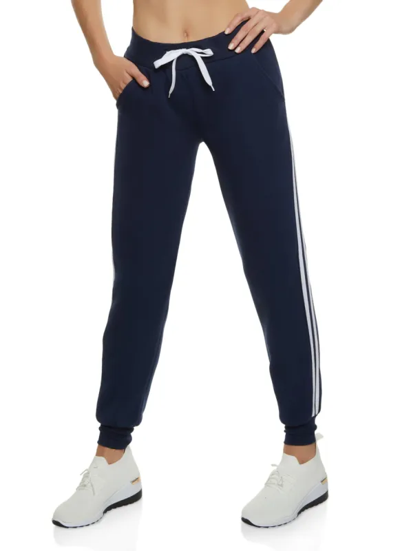 Drawstring Varsity Stripe Joggers sold by Rainbow