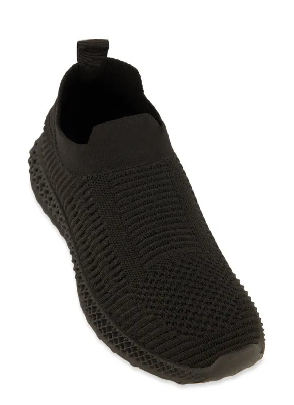 Textured Knit Pull Tab Sneakers sold by Rainbow