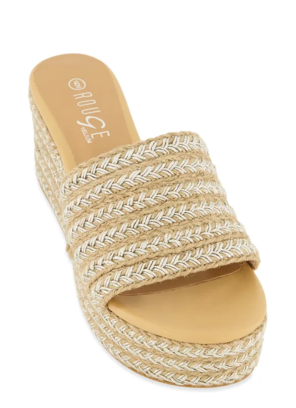 Espadrille Wedge Slide Sandals sold by Rainbow