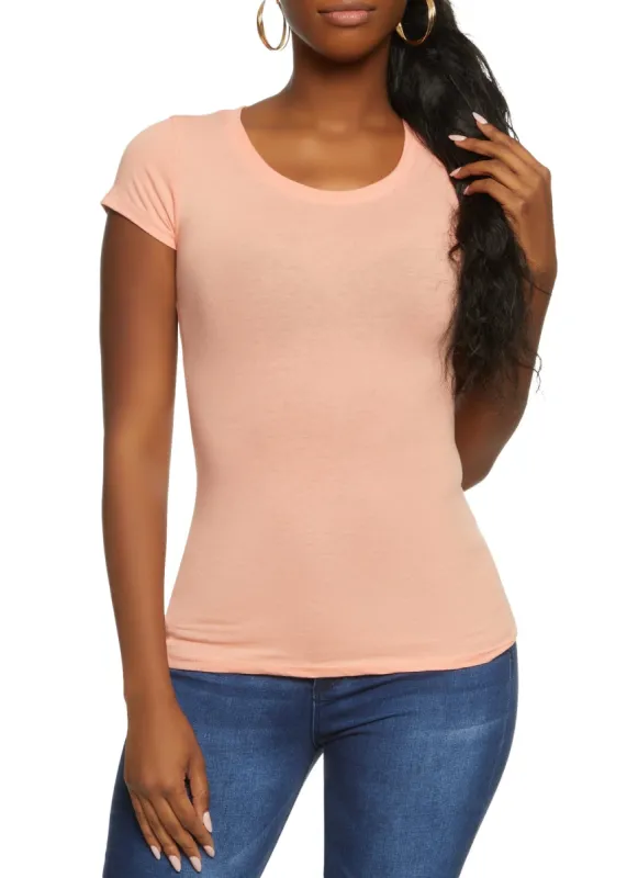 Basic Scoop Neck Tee sold by Rainbow