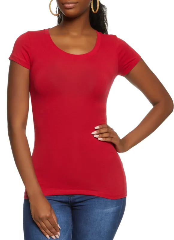 Basic Scoop Neck Tee sold by Rainbow