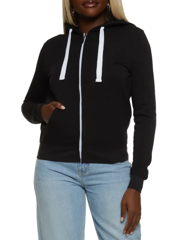 Solid Zip Front Hoodie sold by Rainbow
