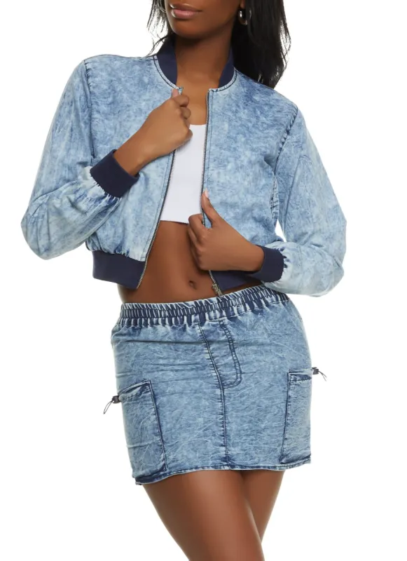 Denim Bomber Jacket sold by Rainbow