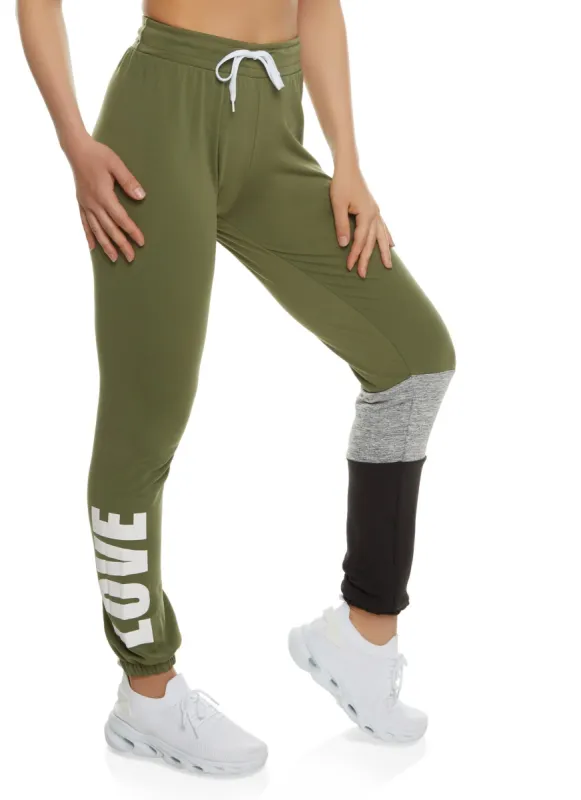 Love Color Blocked Detail Sweatpants sold by Rainbow