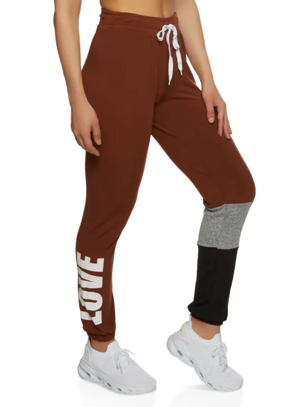 Love Color Blocked Detail Sweatpants sold by Rainbow