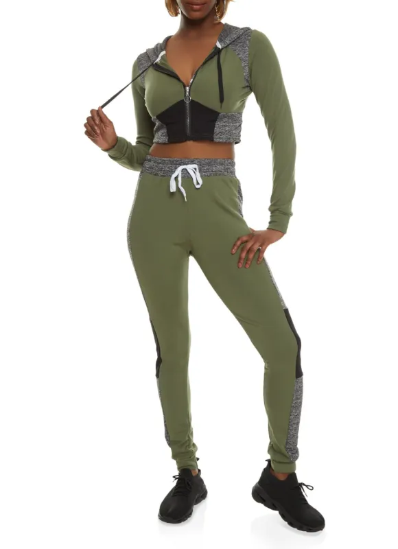 Color Blocked Zip Front Cropped Track Jacket sold by Rainbow