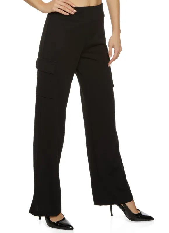 High Waist Cargo Pocket Wide Leg Pants sold by Rainbow